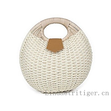 Wholesale Cheap woven rattan Handbags White Handmade Straw Wicker Shell Clutch Bags