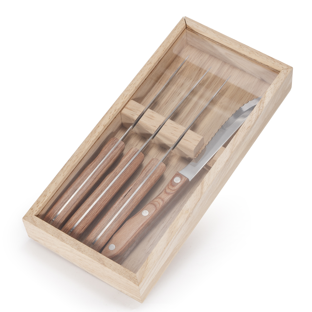 Steak Knives with Pakka Wood Handles