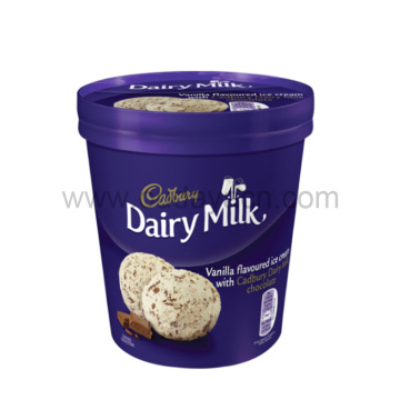 500ml plastic frozen ice cream cups with lid