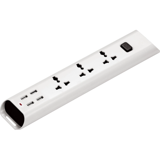 Extension socket with safety button control