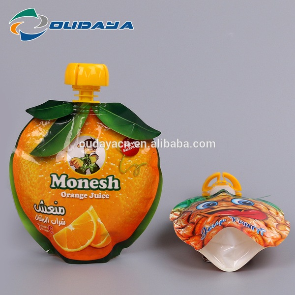 Package Stand Up Orange Shaped Spout Juice Pouch