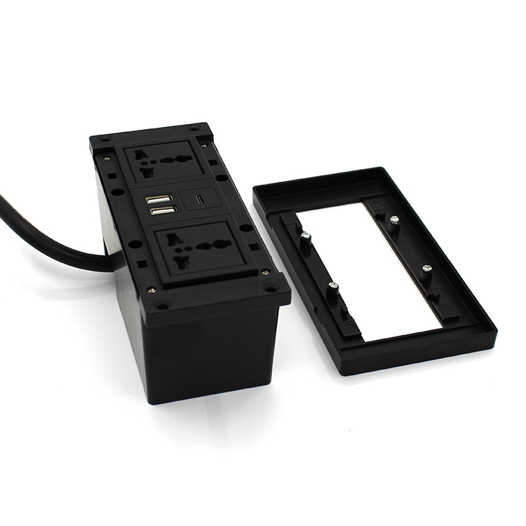 Recessed 2 Sockets and USB Ports Power Strip