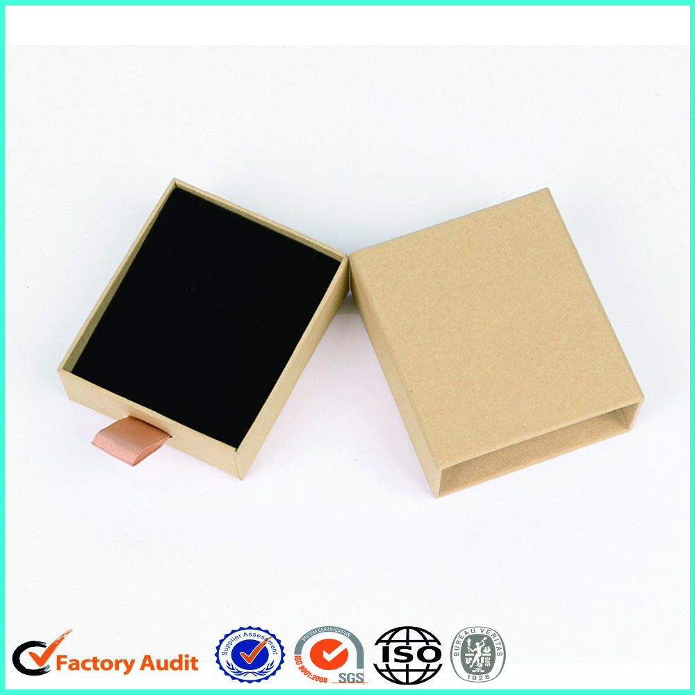 Kraft Paper Black Flock Jewellery Ring Box