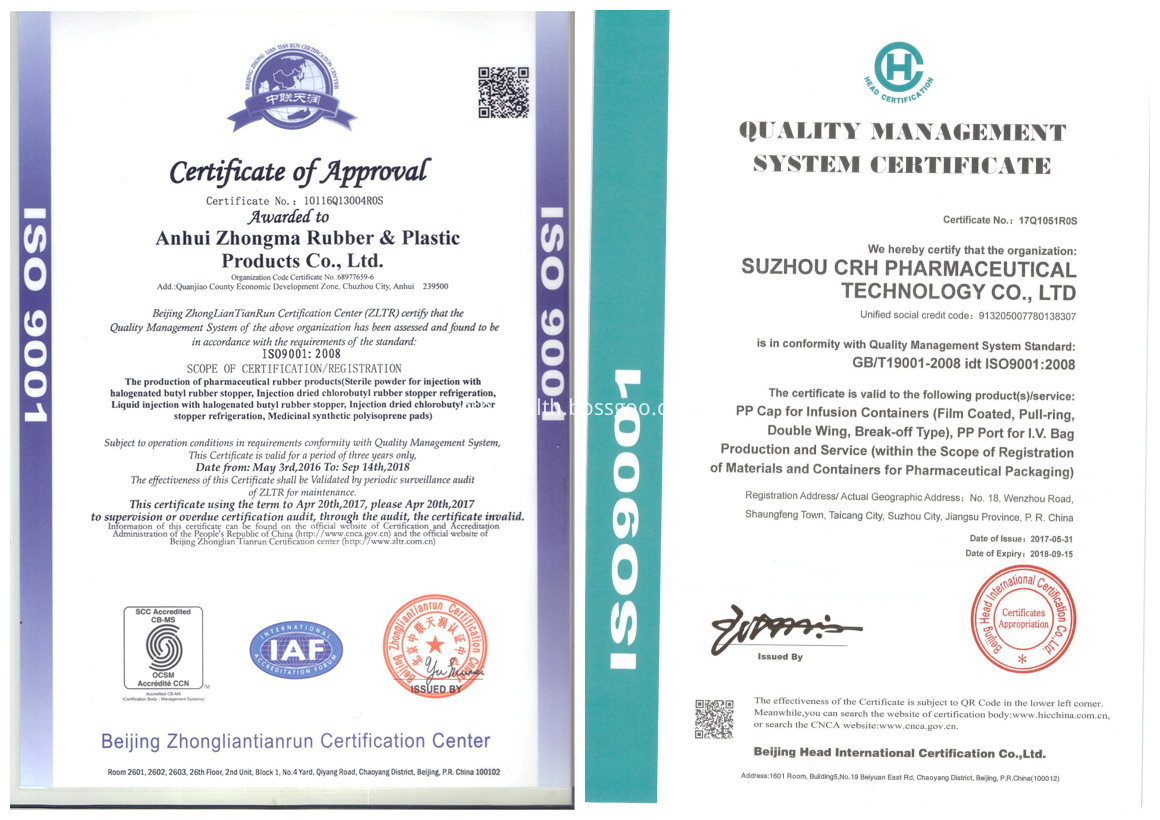 ZM CRH Company Certificates