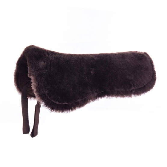 Brown Sheepskin Quilt Half Saddle Pad