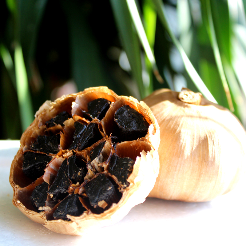 whole black garlic