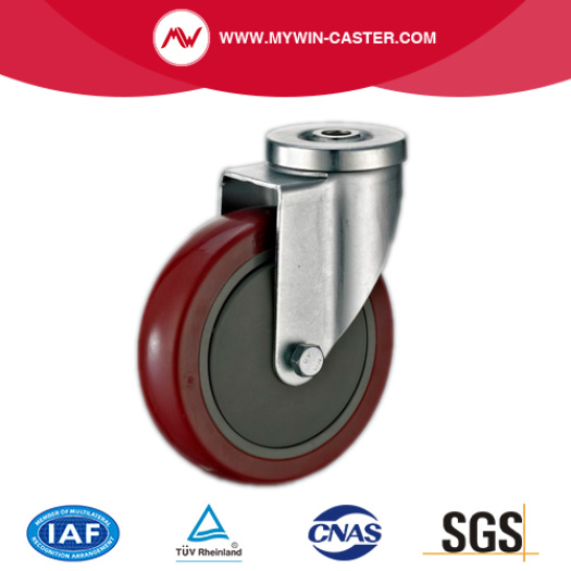 Side Braked Hollow Swivel Style PU Industrial Casters