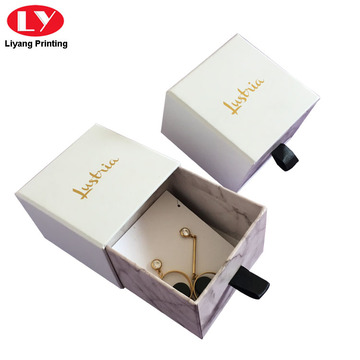 Custom Print White Marble Jewelry Box