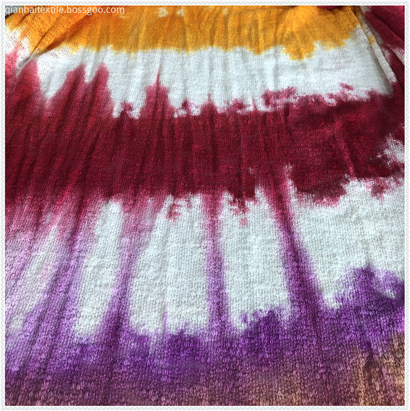 Bright-colored tie dyed hacci