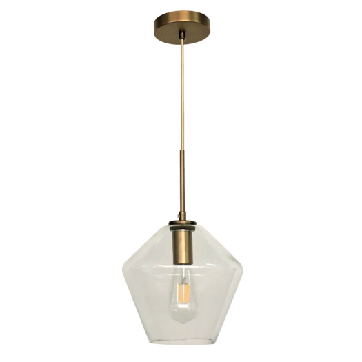 Glass Pendant Lamp with Metal Lampholder