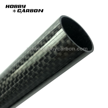 Glossy woven surface carbon fiber round tube