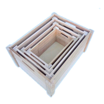 Wholesale handmade cheap set of 3 nested wood zakka storage box crates