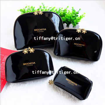 Luxury shiny painted PU leather makeup bag wholesale promotional cosmetic bag
