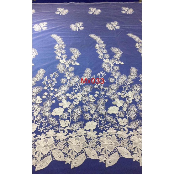 Mesh Flower Lace Embroidered Fabric