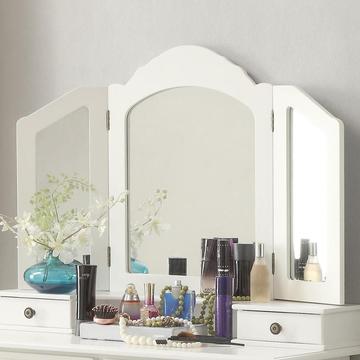 Vanity makeup dressing table with 3 mirrors