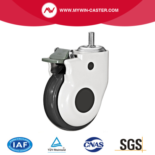 Threaded Stem Swivel TPR Medical Caster