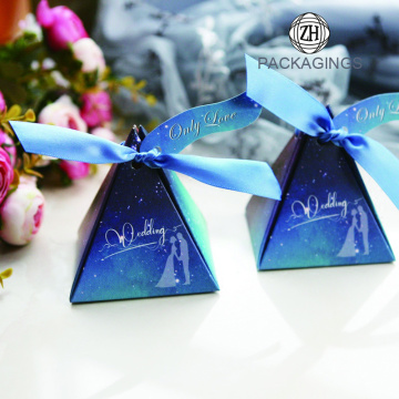 Starry Sky Pattern Triangle Pyramid Candy Gift Box