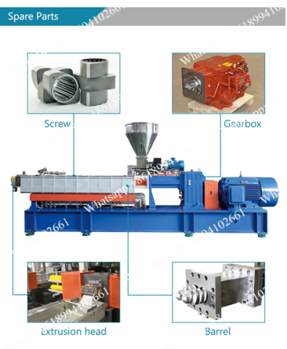 Parallel twin screw extruder for plastic