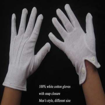 White Cotton Snap Gloves