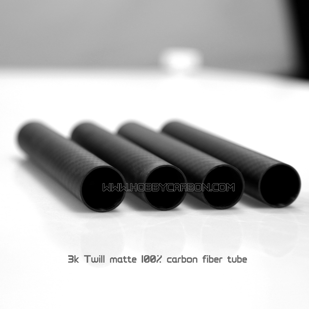 Twill matte carbon fiber tubes