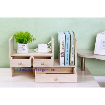Office Wooden Desktop Organizer With 3 Drawers and Multiple Shelves/Racks for Desk Accessories