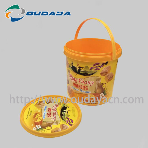 cookie container plastic buckets with handle