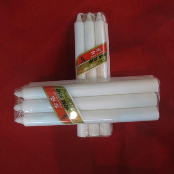 6Pcs Cellophane Package Wax White Candle