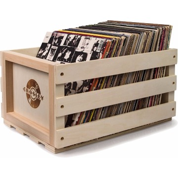 Holds up 75 Albums Natural Record Storage Crate