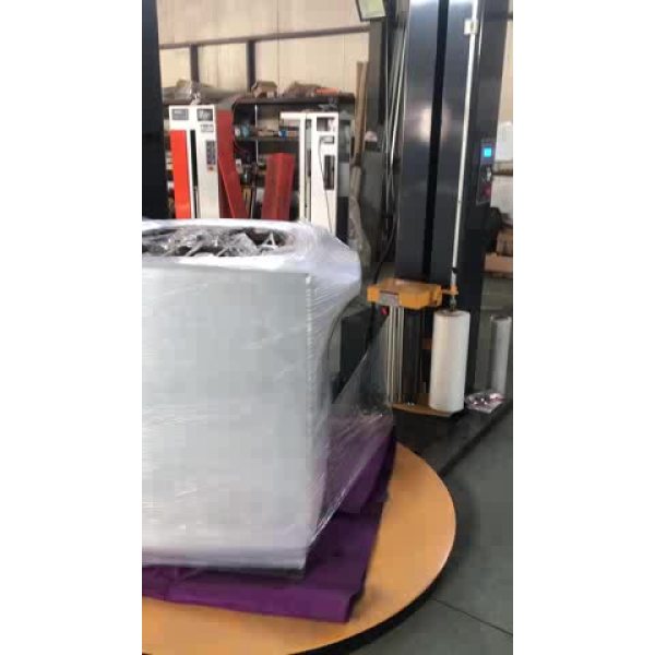Heavy-duty turntable semi-automatic pallet wrapping machine
