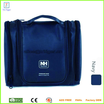 2015 Promotional Fashion Hanging Roll Up Toiletry Canvas Satin PU PVC Travel Cosmetic Bag