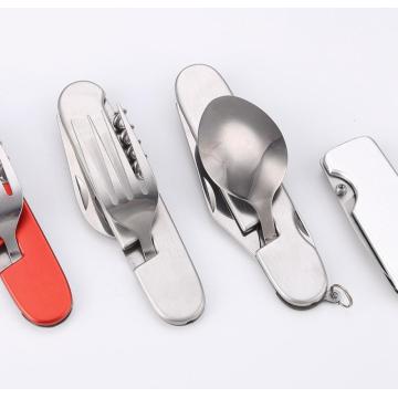 New Magnet locking LED Foldable Camping Cutlery
