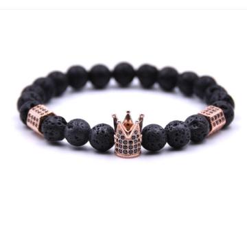 Lava stone Crown Bracelet for women Girl