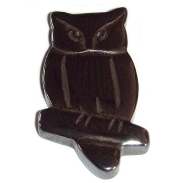 Hematite Owl Pendant