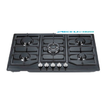 5 Burners Tempered Glass Black Homeused Gas Hob