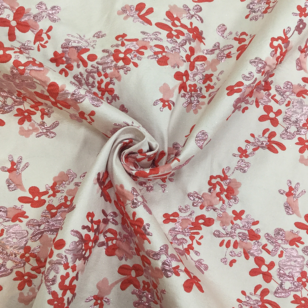 Flower Print Jacquard Fabric