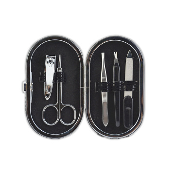 Manicure set in leather case