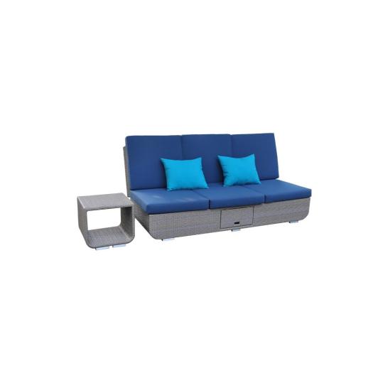 leisure UV-resistant blue rattan weaving sun bed