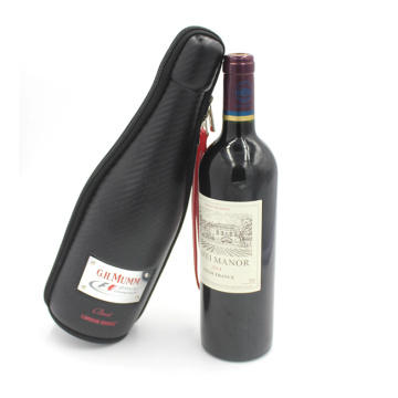 Factory price fancy carrying eva wine bottle case with zipper