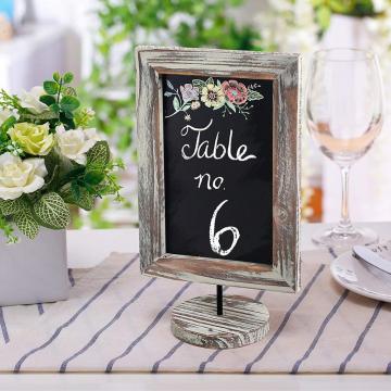 12-Inch Rustic Torched Wood Framed Tabletop Memo & Message Chalkboard