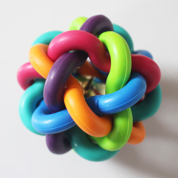 Colorful Interwoven Rubber Pet Dog Ball Toy