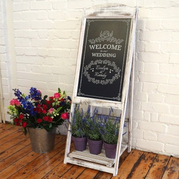 Vintage Rustic Style Compatible with Liquid Chalk Markers Chalkboard Sandwich Board (White)