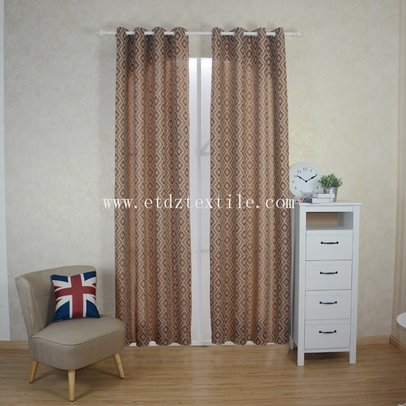 6016 Chocolate 2015 Top Sell Linen Touching 100% Polyester Curtain Fabric