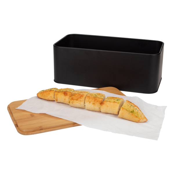 Enameled Black Modern Bread Box