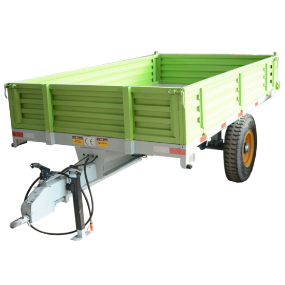 Farm transporting hydraulic single axle tipping dump trailer