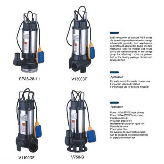 V Series Stainless Steel Submersible Sewage Pump