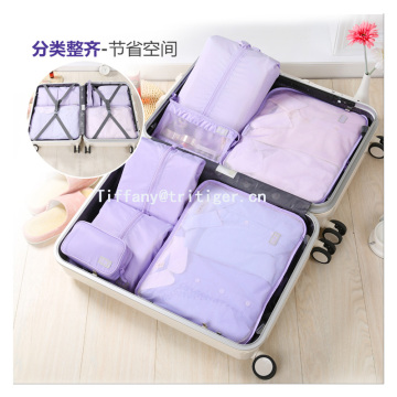 Multifunctional travel organizer bag strong Nylon Breathable Travel Toiletry Cosmetic Makeup beige Clothes Organizer Bag