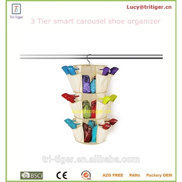 5 Tier 360 Degree Spinning Hanging Smart carousel shoe rack organizer