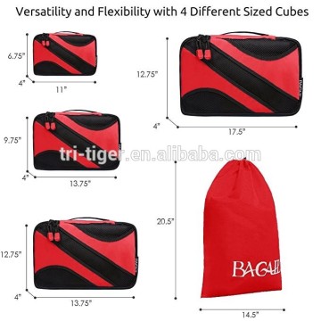 4pcs waterproof packing cube for travel