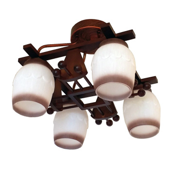 Wooden Modern  Ceiling Lamp 4 Lighting