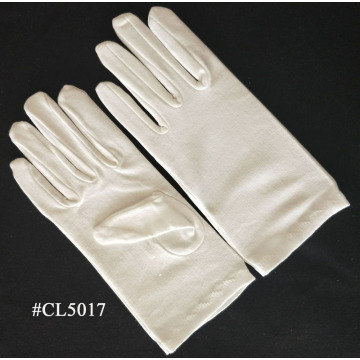 Women`s White Stretchy Cotton Gloves